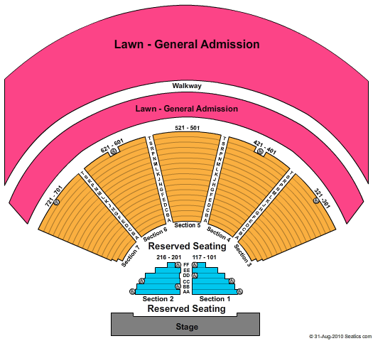 Cuthbert Amphitheater Seating Chart